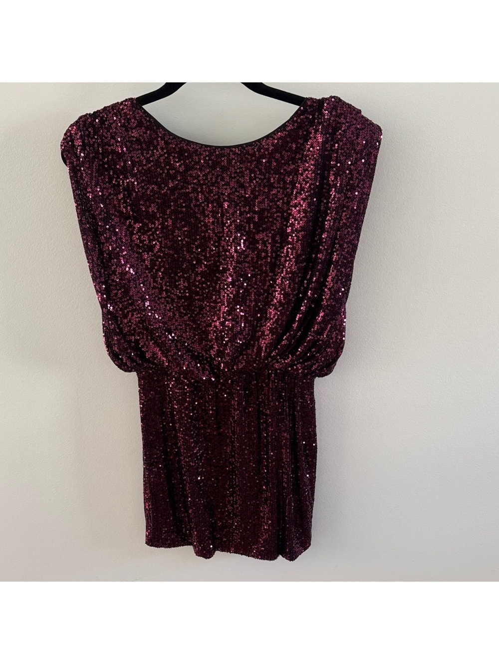 fab'rik Women's Burgundy Sequin Mini Dress Size S New With Tags
